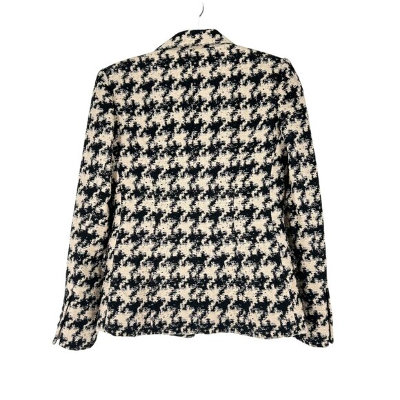 L'Agence Kenzie Houndstooth Wool Blend Double Breasted Blazer Jacket - Picture 3 of 6